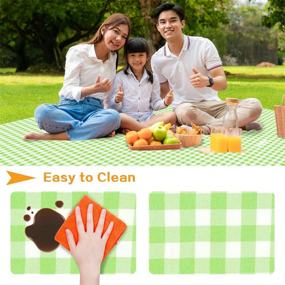Waterproof Picnic Mat  - Ins Style Outdoor Blanket, Portable, Dirt-Proof, for Beach, Camping, Park, Easy Fold (Checke