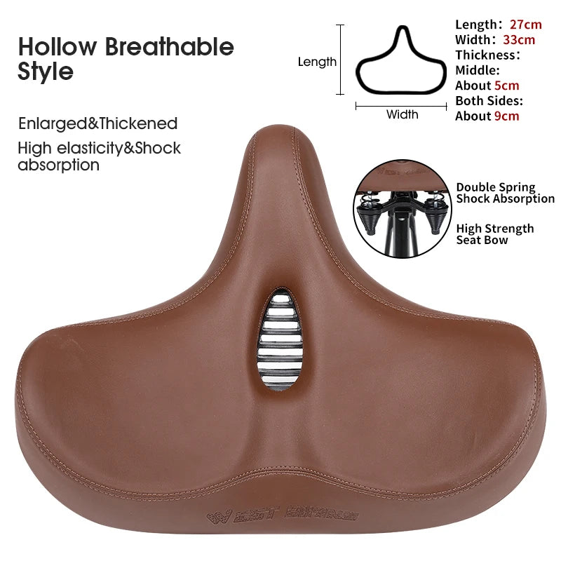 WEST BIKING Widen Bicycle Saddle Ergonomic Thick Comfortable Bike Saddle Shock Absorbtion MTB E-Bike Cushion Bicycle Accessories