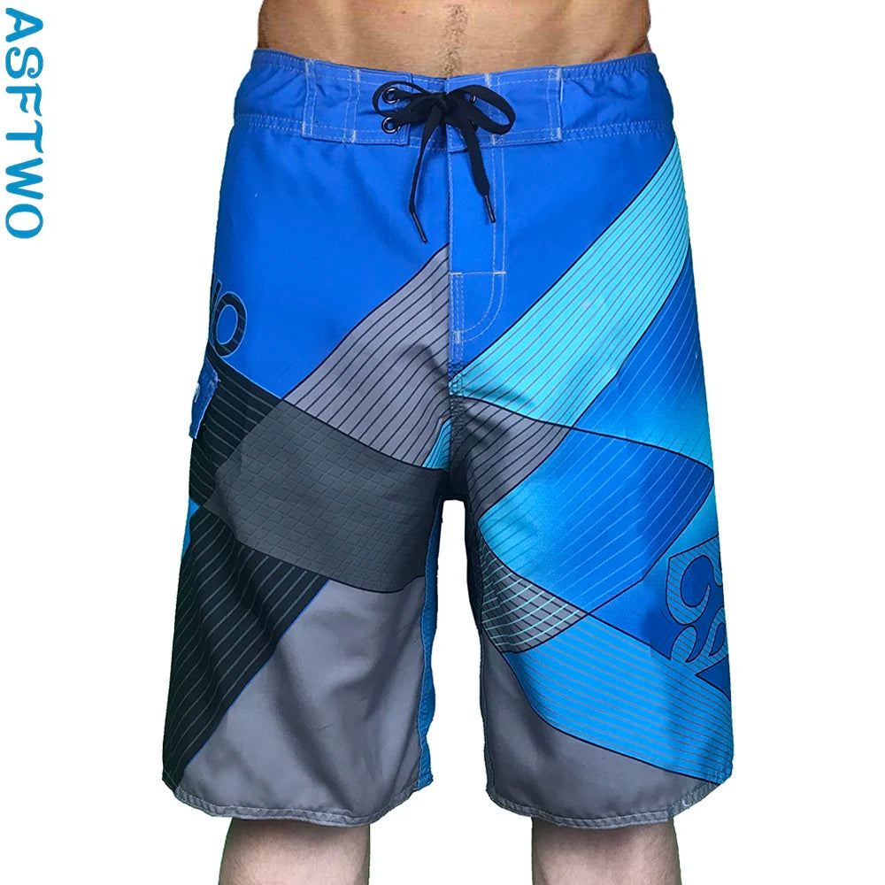 Quick Drying Beach Shorts for Men Surf Beach Shorts Fast Dry Swim Trunks with Bermuda, Fitness Muscle Short Pants, Summer, New,