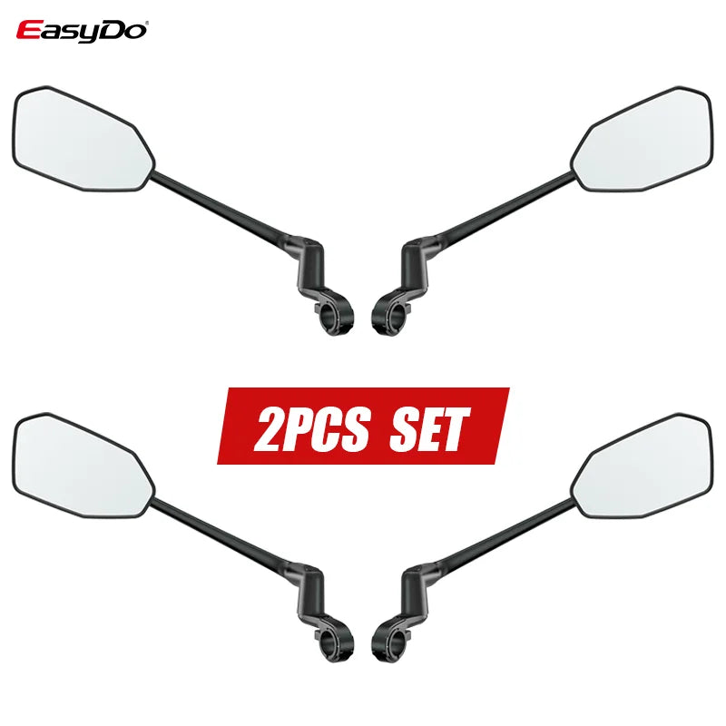 EasyDo Bike Mirror Electric Bike Handlebar Rearview Mirror with 360 Rotatable bike Extended Mirror Arm for Road Mountain Cycling