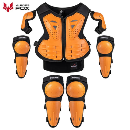 Boys Girls Full Body Skating Skiing Armor Child Kids Youth Motocross Downhill Vest Armor Jacket Chest Spine Knee Elbow Guard Pad
