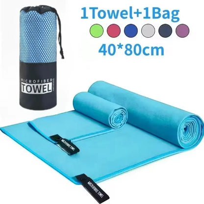 Quick-Drying Sports Towel 40x80CM Blue Grey Green Gym Fitness Camping Running Beach Washcloth Towels With Storage Bag