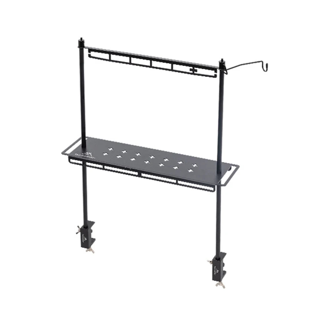 Camping Hanging Rack Detachable Camping Stand Outdoor Tools Organizer with Lantern Hook for Hiking Fishing Picnic BBQ