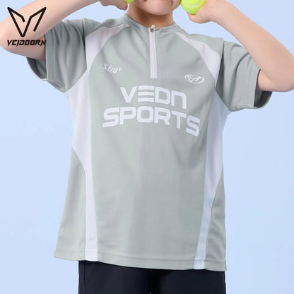 Kids Quick Dry Shirts Short Sleeve Boys Girls Breathable Athletic Running Tops Children Summer Sports Wear Moisture Wicking Tee