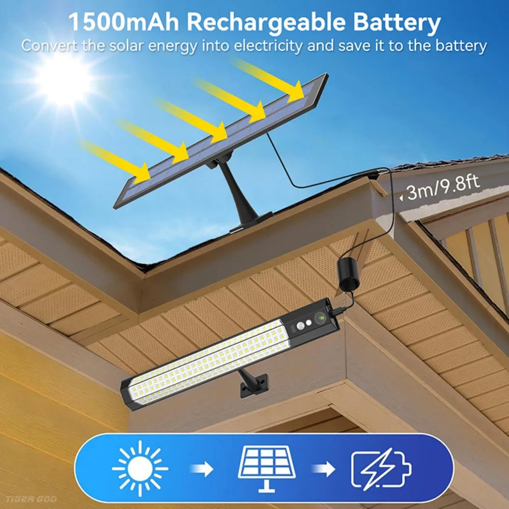 316/158 LED Solar Lamp Motion Sensor Outdoor Camping Wall Light Waterproof Solar Powered Security Light Garden Fence Garden