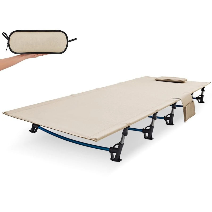 Ultralight Folding Camping Cot, Extra Long Backpacking Camping Cots for Adults Portable Cot Bed for Hiking Travel Home Mountaine
