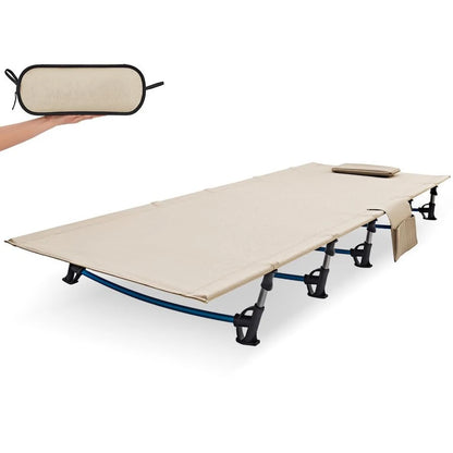 Ultralight Folding Camping Cot, Extra Long Backpacking Camping Cots for Adults Portable Cot Bed for Hiking Travel Home Mountaine