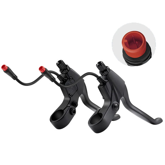 2 Pin Brake Levers for Electric Bicycle Brake Lever Handle Bar Grips 2 Wires Left & Right E-Bike Replacement Parts
