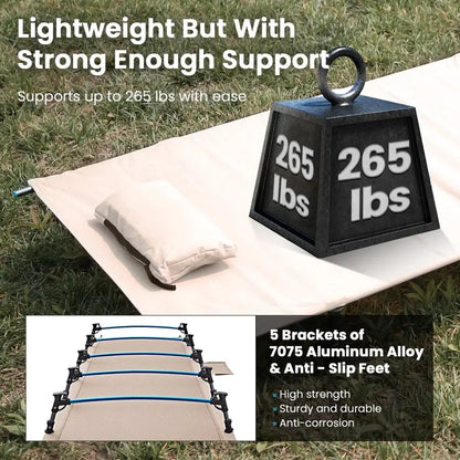 Ultralight Folding Camping Cot, Extra Long Backpacking Camping Cots for Adults Portable Cot Bed for Hiking Travel Home Mountaine
