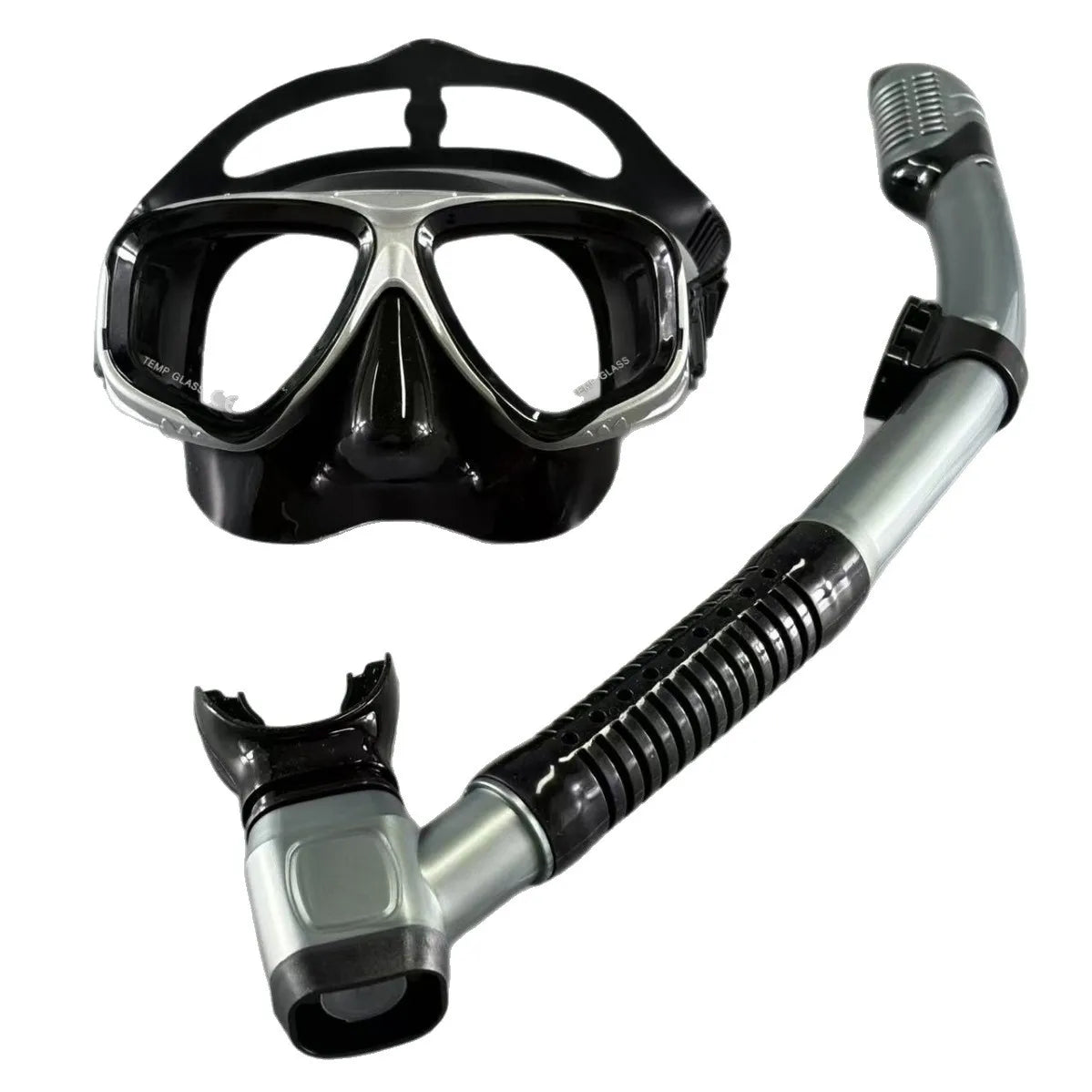 Snorkeling Two-Piece Set - Complete Dry-Style Dive Mask Equipment - Air Tube Set - Mask for Diving