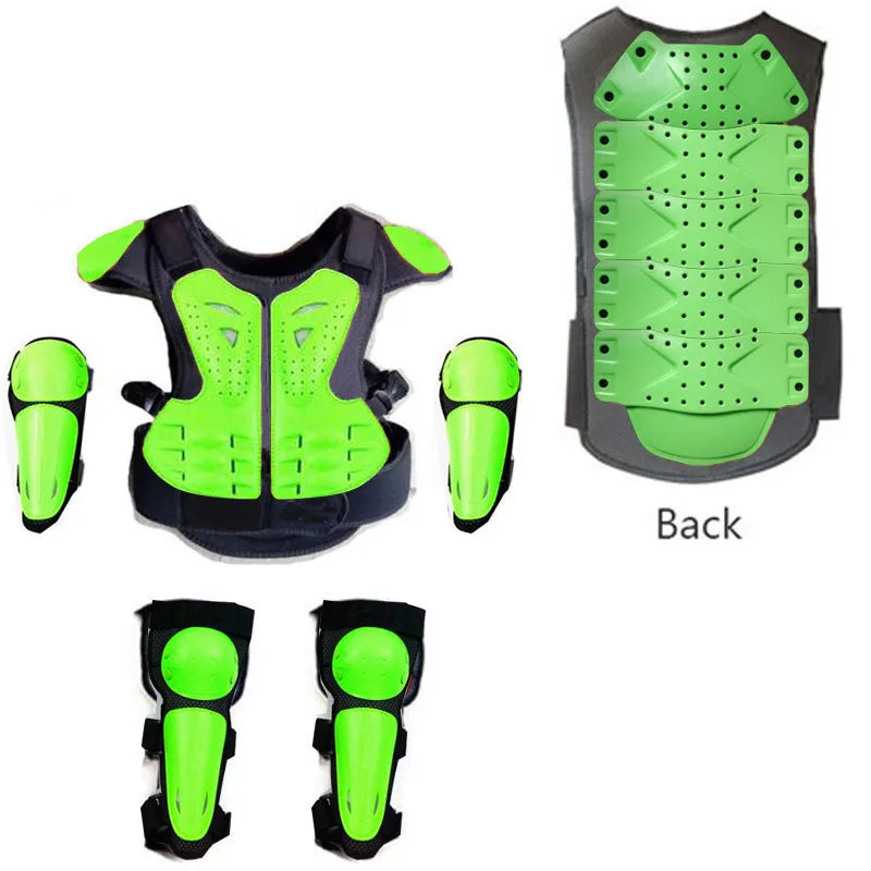CE Motorcycle Kids Armor Vest Full Body Protective Gear Chest Spine Knee Elbow Guards Motocross Youth Riding Safety Clothing