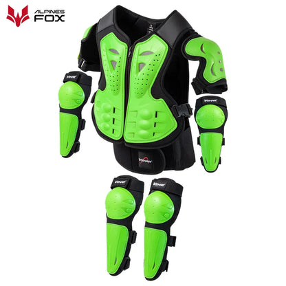 Boys Girls Full Body Skating Skiing Armor Child Kids Youth Motocross Downhill Vest Armor Jacket Chest Spine Knee Elbow Guard Pad