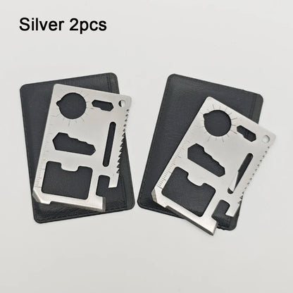 Stainless Steel EDC Pocket Tool Credit Card, 11-in-1 Portable Outdoor Camping Survival Multi-Tool Tourism Equipment hunting tool