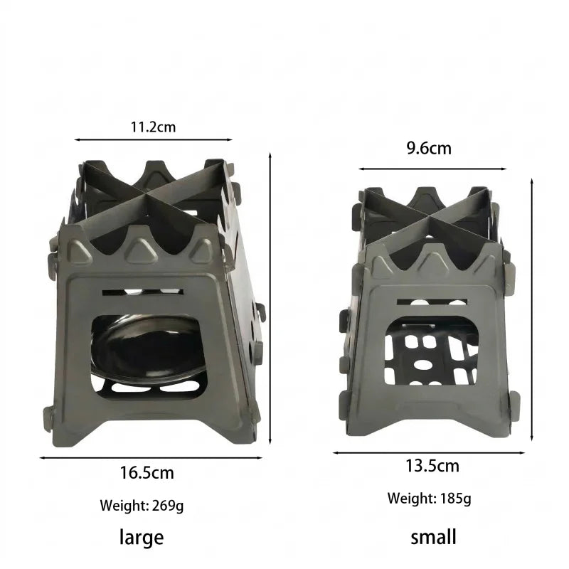 Titanium Folding Wood Stove Portable Ultralight Camping Firewood Stove for Outdoor Cooking Hiking Backpacking Picnic Survival