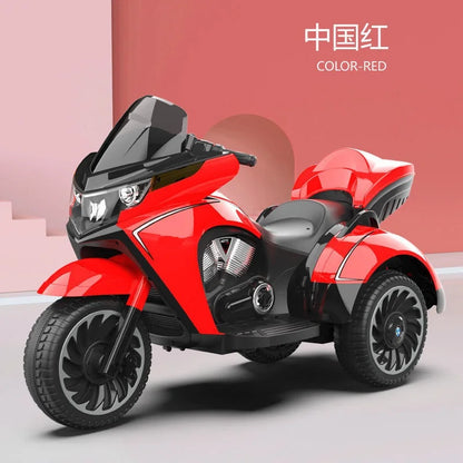 New Children's Electric Motorcycle Ride on 3-12 Years Old Load 50KG Double Kids Tricycle with True Key Start