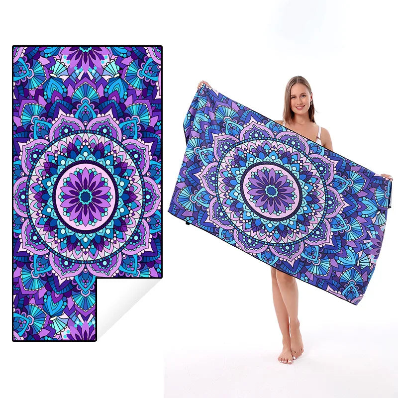Quick-drying Microfiber Bath Towel Beach Resort Swimming Beach Towel single-sided Sweat Absorption  Sun  Beach Towel