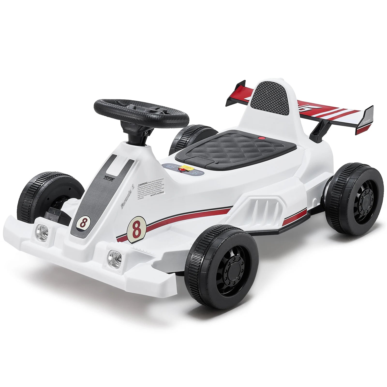 SucceBuy 6V 4.5Ah Electric Pedal Go Kart Portable Outdoor Racing Toys 20000 RPM Motor with LED Headlight&Horn for Kids Boy Gifts