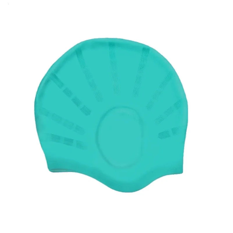 DIZETION Durable Silicone Swimming Cap with Ear Pockets for Adults and Teens - Protects Long Hair and Provides High Elasticity