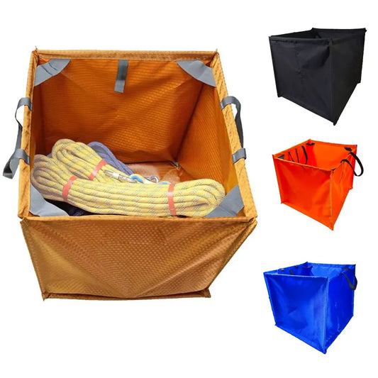 3 Color Nylon Folding Cube Rock Climbing Arborist Throw Line Rope Foldable Storage Bag for Camping Hiking Climbing Accessory
