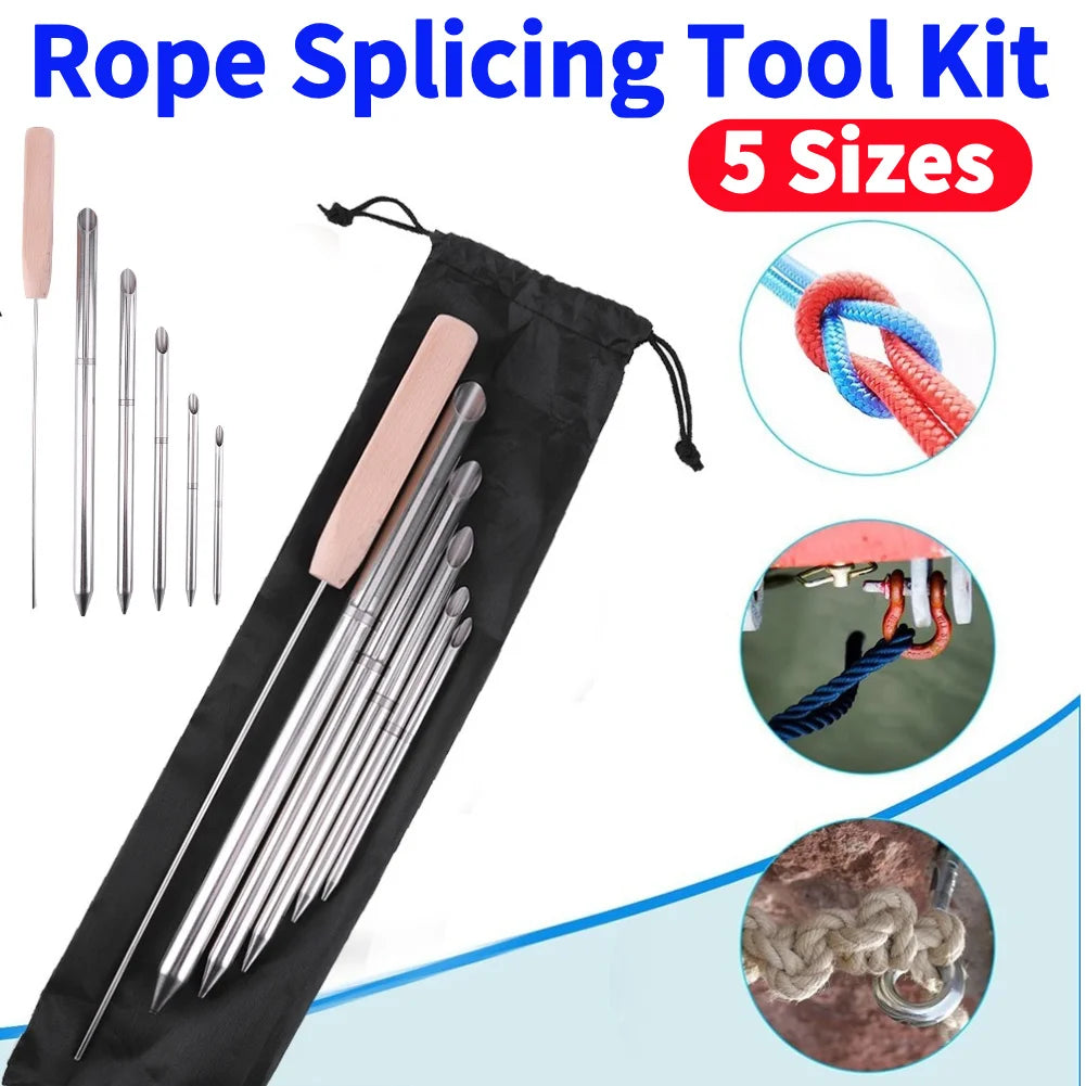Stainless Steel Paracord Braid Needle Set Perfect for Leather and Paracord Work Includes Marlinspike and Smoothing Tools