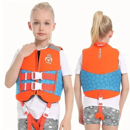 Neoprene Life Jacket for Kids, Boys Girls Buoyancy Life Vest, Surfing Vests Drifting Flotation Swimming Aid