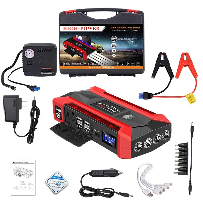 5000A Car Battery Starter Portable Charger Auto Jump Starter 12V Petrol Diesel Car Emergency Booster Start Power Supply