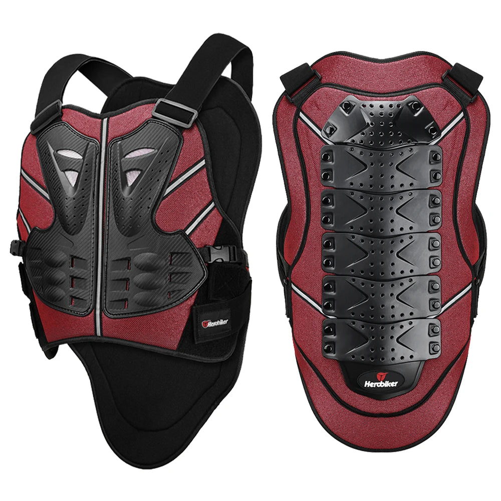 Men's Motorcycle Armor Anti-Fall Wear-Resistant Motorbike Jacket Body Armor Motocross Chest Back Protector Moto Riding Equipment