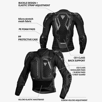 Motorcycle Jacket Men Women Motorcycle Full Body Armor Jacket Moto Turtle Motocross Racing Jacket CE Approved Protective Gear