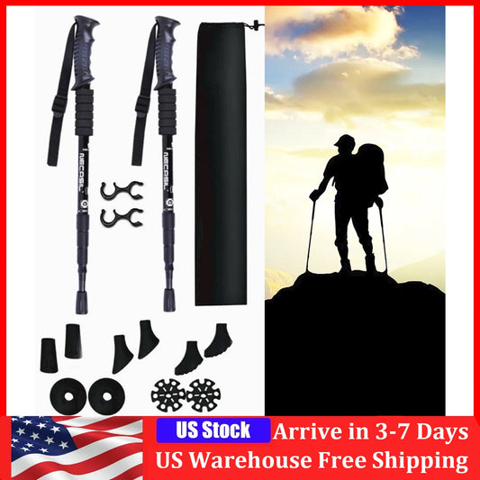 Walking Sticks Classic Delicate Trekking Pole 4 Sections Telescopic Cane Stick Crutch Outdoor Hiking Walking Camping Alpenstocks