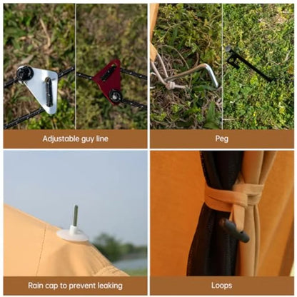 Cotton Canvas Bell Tent with Stove Jack Roomy Yurt for Family Glamping Camping 4 Season Tent with Zipped Removable Floor