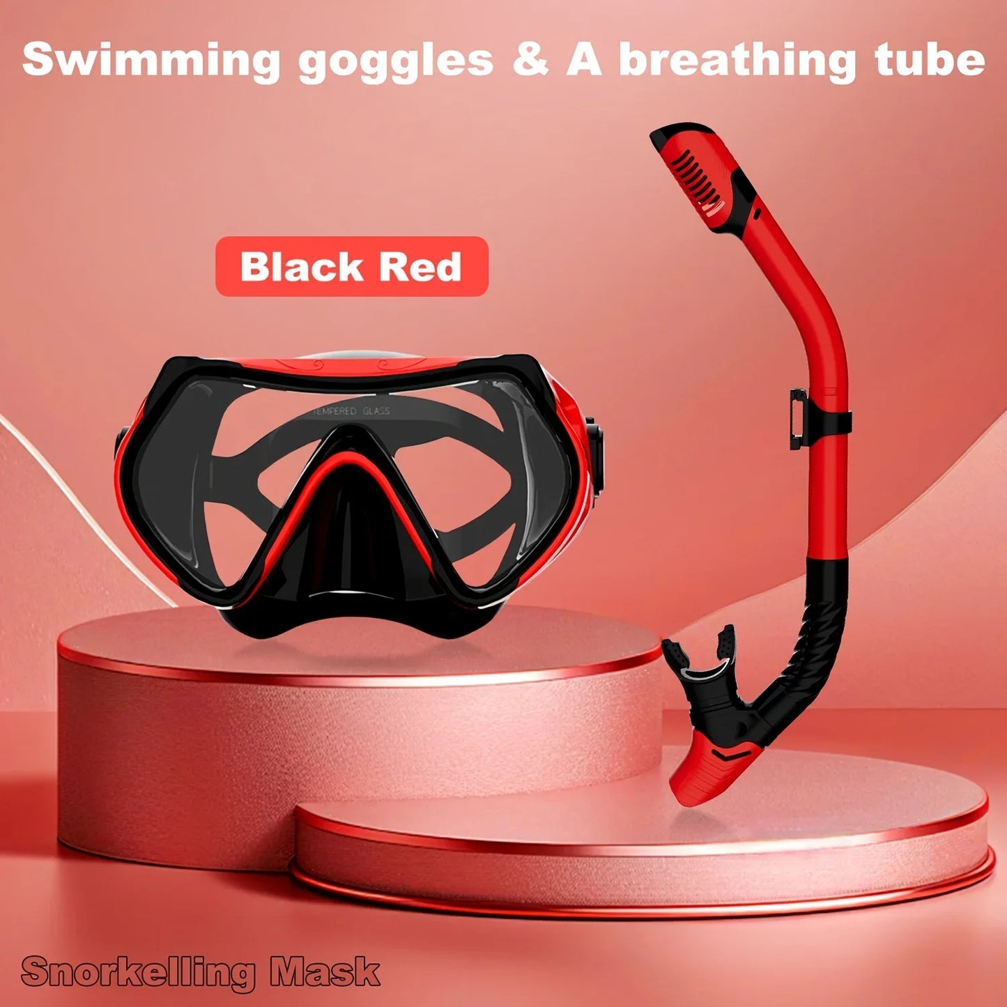 2026 New Scuba Diving Mask Snorkel Set For Adults Tempered Glass Professional Panoramic Snorkeling Gear Swimming Training