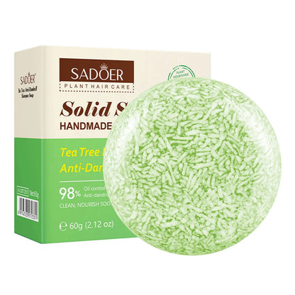 Tea Tree Essential Oil Solid Shampoo Bar Deeply Cleanses Nourishes Nourishes Hair Plant Essential Oils Care For Scalp And Hair
