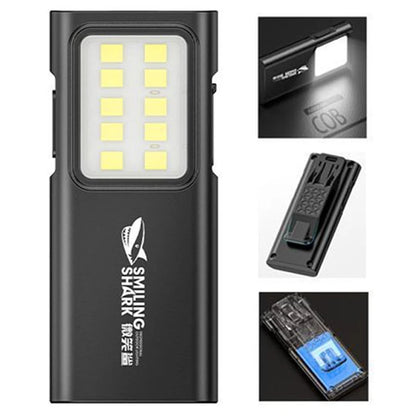 LED EDC Flashlight with Clip Emergency Camping Light USB Rechargeable Super Bright Flashlight for Outdoor Running Hiking