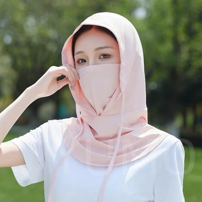 Summer Full Face Sun Protection Hat Face Mask Outdoor Hiking and Camping UV Protection Hat Neck Protection Hat Balaclava Mask