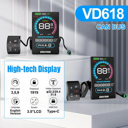 BAFANG CAN Display Electric Bike Computer DPC010 VD618 EKD01 Bluetooth Bafang CAN BUS Protocol Motors 5Pin Male Ebike Conversion