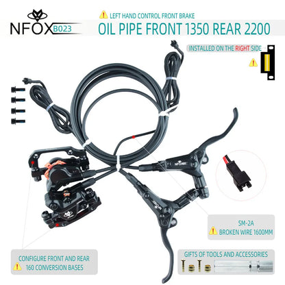 NFOX B023 Electric Bicycle Scooter Oil Disc Hydraulic Brake 160 Accessories 203 E bike 180 Power Off Right 140 GIFT Tool New