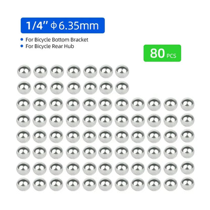 144/20pcs Bicycle Carbon Steel Loose Ball Bearing Dia. 1/4 1/8 3/8 3/16 5/16 5/32-inch 5mm 6mm for MTB Kids Bike Scooter