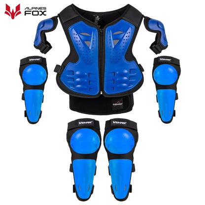 Boys Girls Full Body Skating Skiing Armor Child Kids Youth Motocross Downhill Vest Armor Jacket Chest Spine Knee Elbow Guard Pad