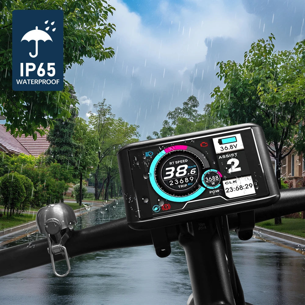 Electric Bike 36V-72V LCD UKC1 Color Display with UART 2 Communication for Electric Bike accessory with SM/Waterproof Connector