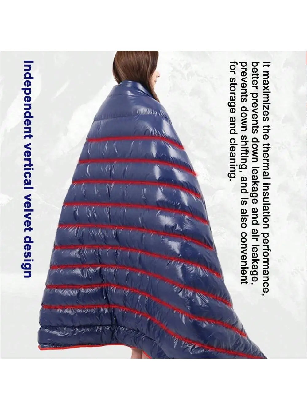 Outdoor camping, down sleeping bag, Ultralight and warm, 95% white goose down 800g filling, envelope type, adult sleeping bag