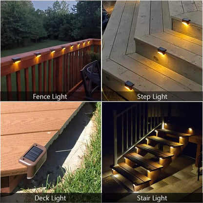 A set of 16 waterproof outdoor solar deck lights, suitable for outdoor fences,patios,decks,and walkways,equipped with LED lights