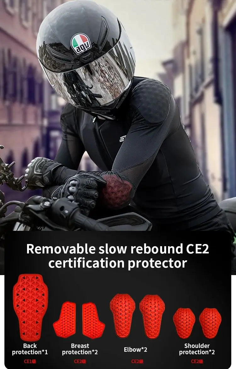 Summer Men Motorcycle Soft Armor Jacket CE level 2 Moto Body Armor Clothing Male Motocross Protection Riding Protective Gear