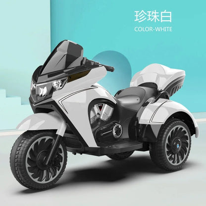 New Children's Electric Motorcycle Ride on 3-12 Years Old Load 50KG Double Kids Tricycle with True Key Start