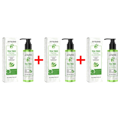 Tea Tree Facial Cleanser Acne Treatment Blackhead Removal Shrink Pore Exfoliating Cleaning Moisturize Oil Control Face Wash Gel