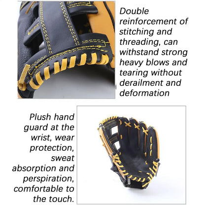 Baseball Glove Soft Baseball Training Mitt Leather Outfield Softball Gloves for Youth Adults Enthusiasts Ball Sports Practice