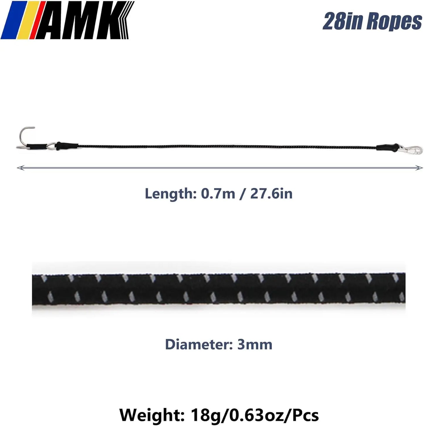 4Pcs 28in 1/10 Elastic RC Crawler Tow Ropes with Hook for Axial SCX10 Accessries TRX6 TRX4 Gen7 Gen8 Tamiya D90 TF3 RC Car Boat