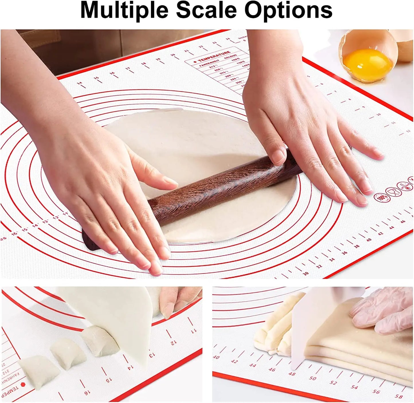 BUYYES 1PCS Silicone Baking Mat Kneading Pad Dough Mat Pizza Cake Dough Maker Kitchen Cooking Grill Non-Stick Gadgets Bakeware