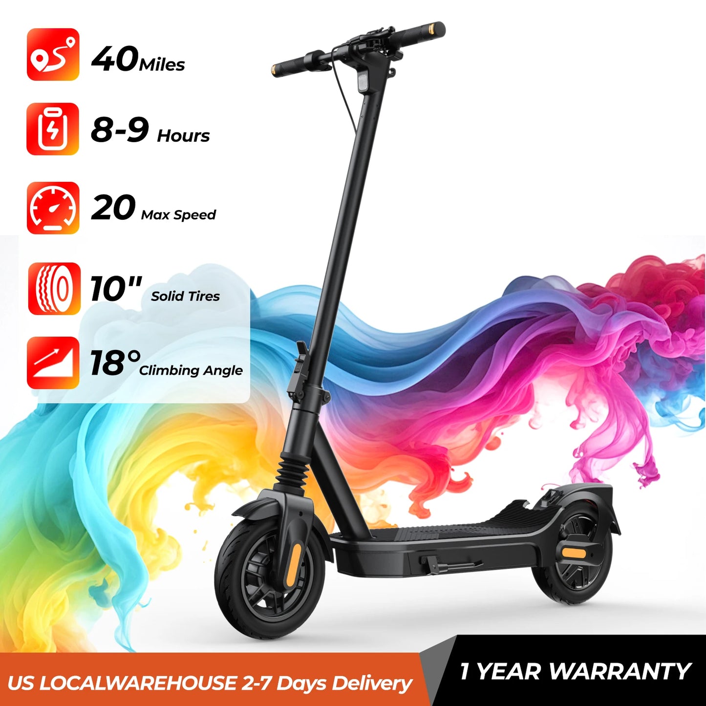 Electric Scooter Foldable E-Scooter 500W 20mph 8.5 Inch Anti-Slip Tire 20 Miles Long Range Dual Suspension for Adults Commuting