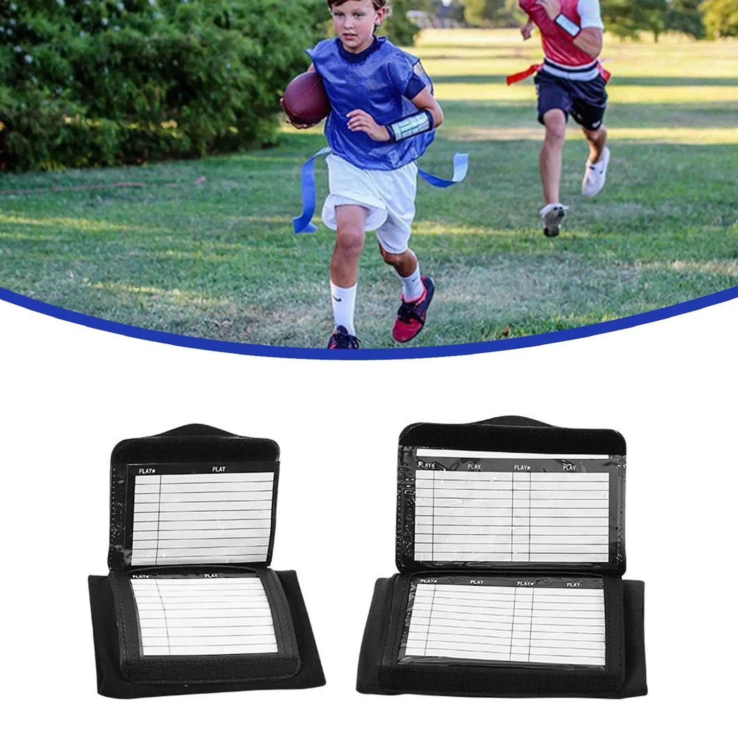 Football Play Wristbands Soccer Quarterback Triple Multi-Sport Insert Armband Wristband Softball Playbook J8J3