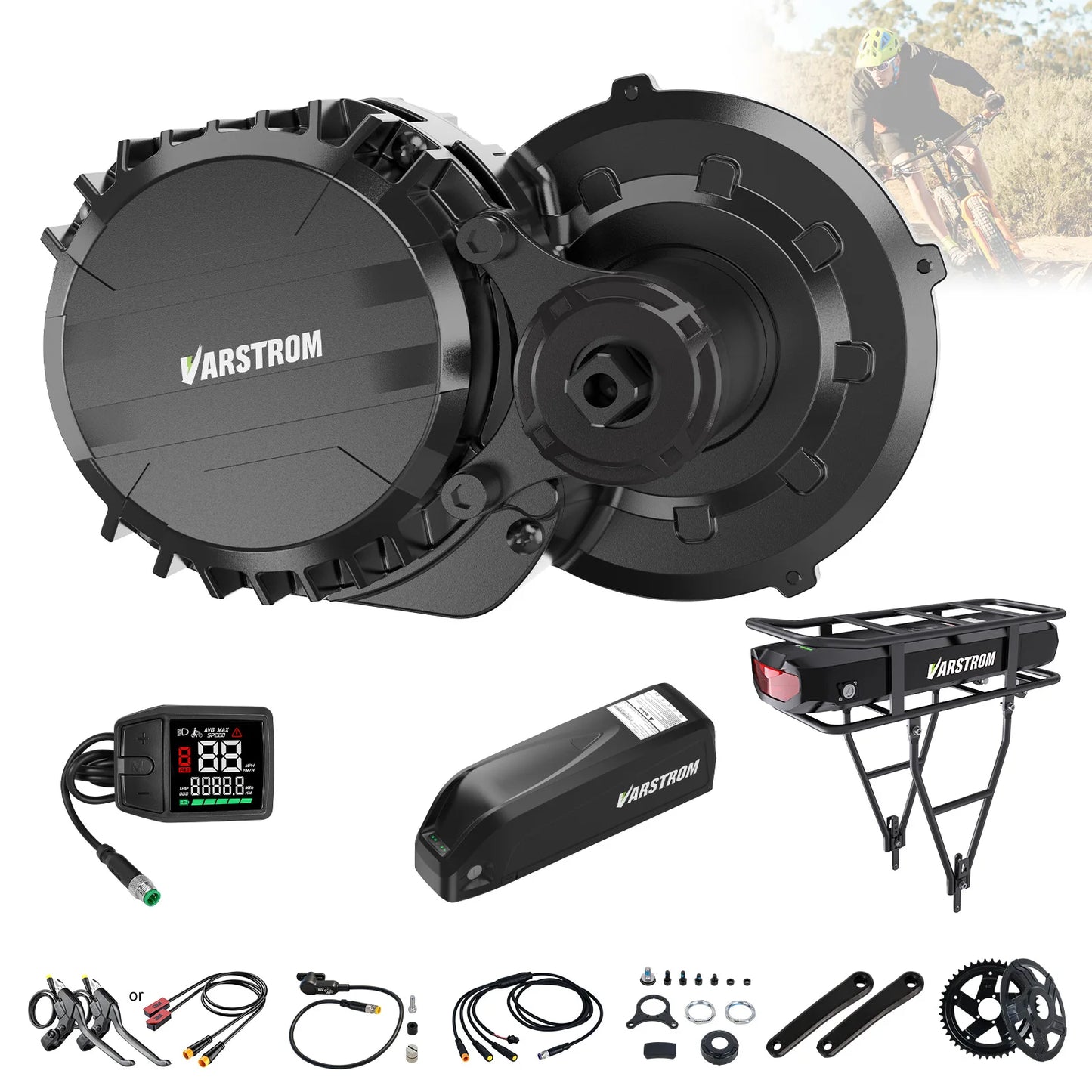 Varstrom 750W Mid Motor Kit Torque Sensor Drive VSM01 48V 36V eBike Engine Electric Bicycle Conversion Kit with 13 24Ah Battery